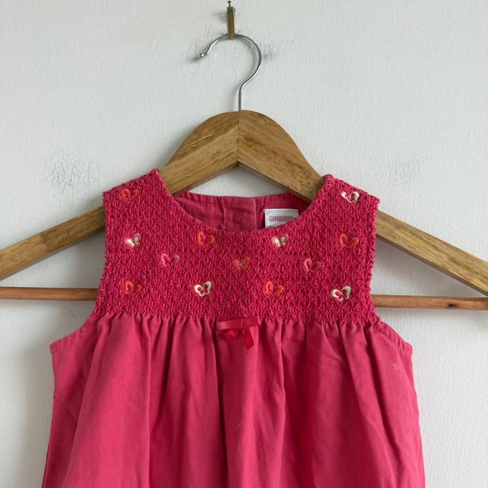 Vintage 90s Gymboree‎ Smocked Butterfly Romper Size 18-24 Months